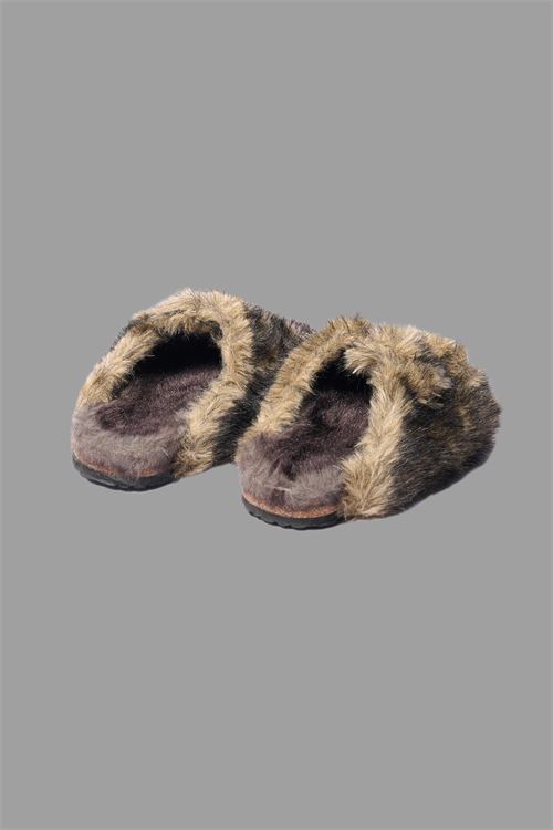 FUR SLIPPERS BEIGE  SFUMATO