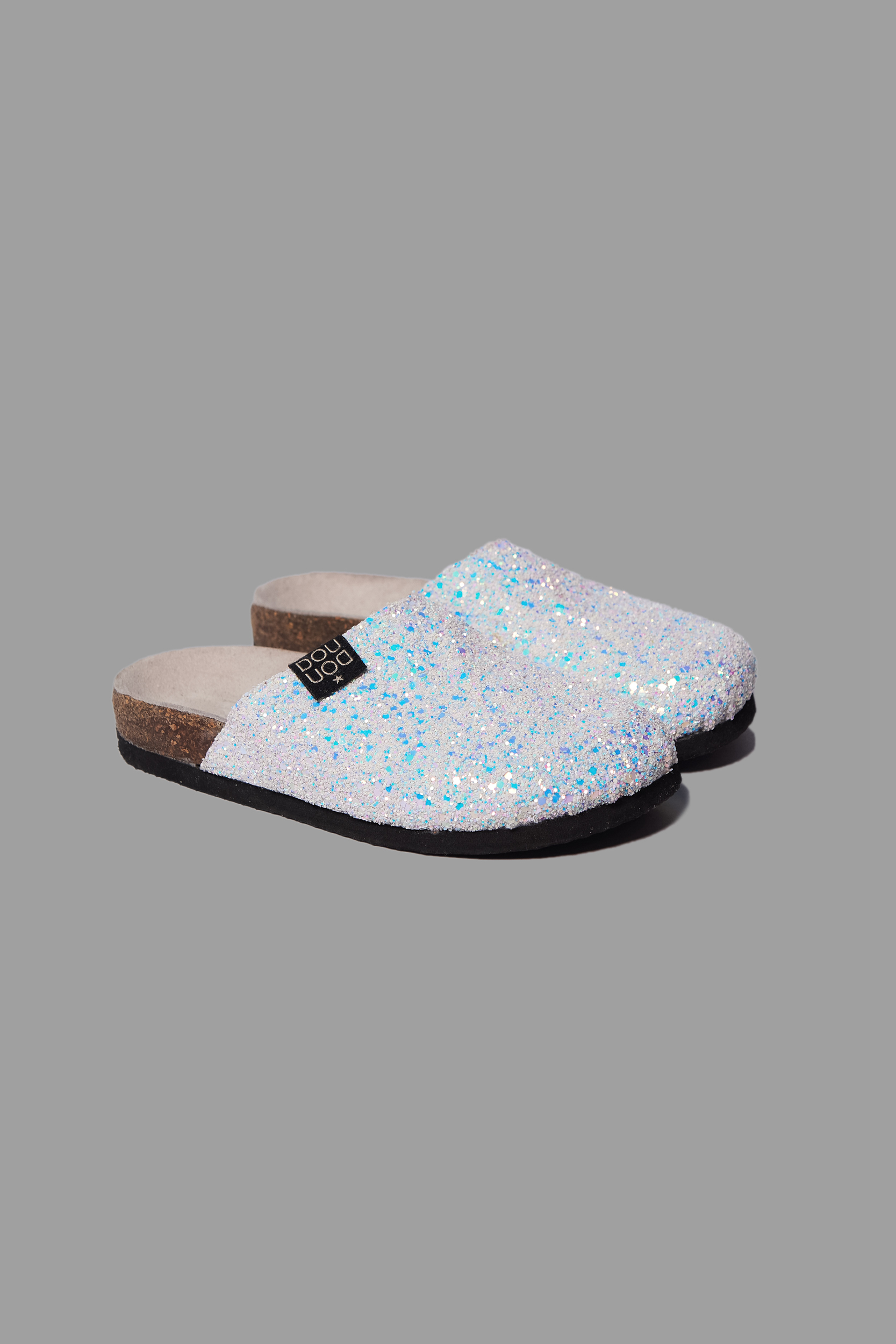 Douuod Kids Birky glitter-detail slippers - White