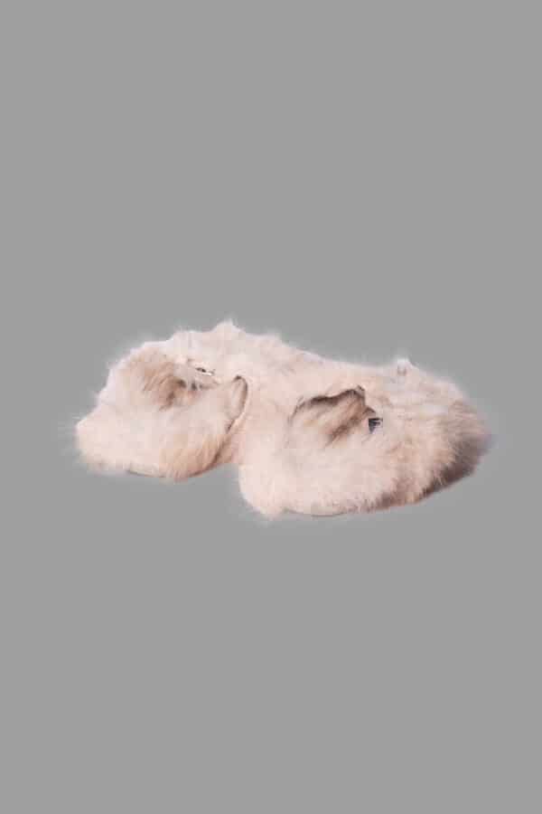 CIABATTONA PELLICCIA BEIGE MELANGE - immagine 3