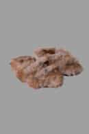 CIABATTONA PELLICCIA MARRONE MELANGE