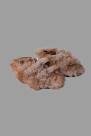 CIABATTONA PELLICCIA MARRONE MELANGE